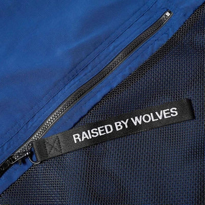 Shop Raised By Wolves Mesh Pocket Popover Jacket In Blue