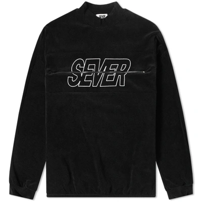 Shop Sever Velour Embroidered Sweat In Black