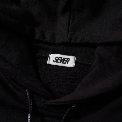 Shop Sever Embroidered Cotton Hoody In Black