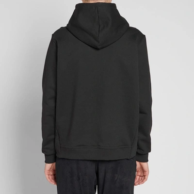 Shop Sever Embroidered Cotton Hoody In Black