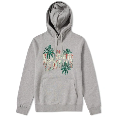 Shop Billionaire Boys Club Palm Embroidered Popover Hoody In Grey