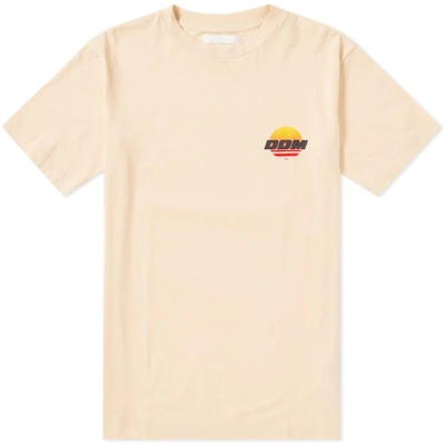 Shop Drôle De Monsieur Sunset Small Logo Tee In Neutrals