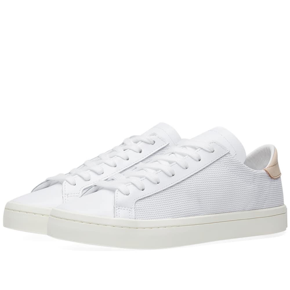 adidas originals court vantage in white