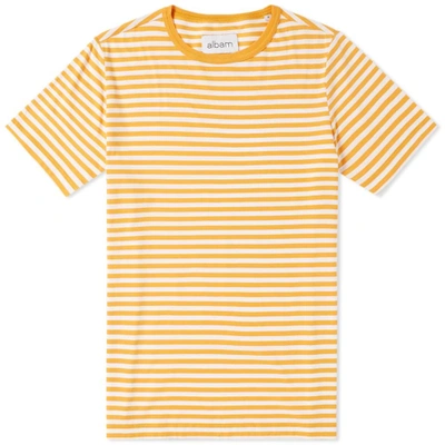 Shop Albam Simple Stripe Tee In Yellow