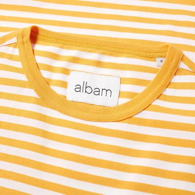 Shop Albam Simple Stripe Tee In Yellow