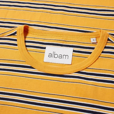 Shop Albam Vintage Stripe Tee In Yellow