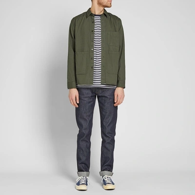 Shop Albam Simple Stripe Tee In Blue