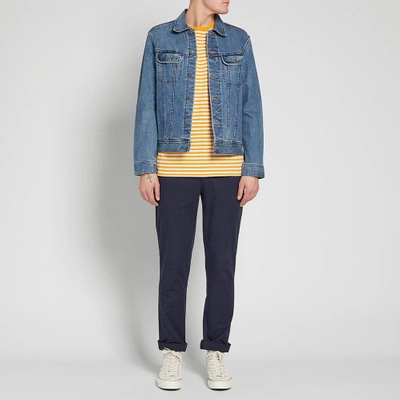 Shop Albam Simple Stripe Tee In Yellow