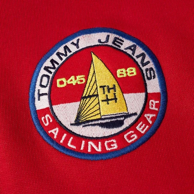 Shop Tommy Jeans 5.0 90s Sailing Logo Hoody In Red