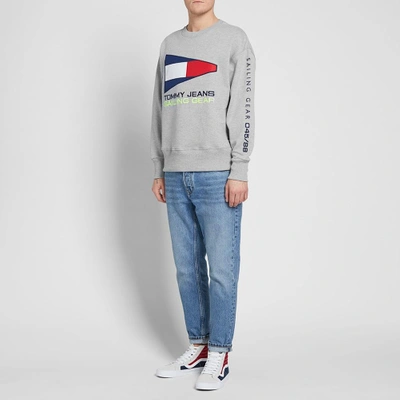 Shop Tommy Jeans 5.0 90s Sailing Logo Crew Sweat In Grey