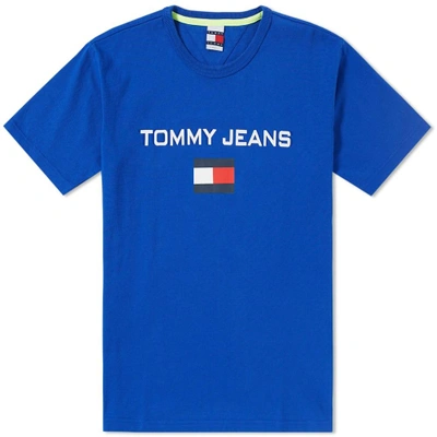 Shop Tommy Jeans 5.0 90s Logo Tee In Blue