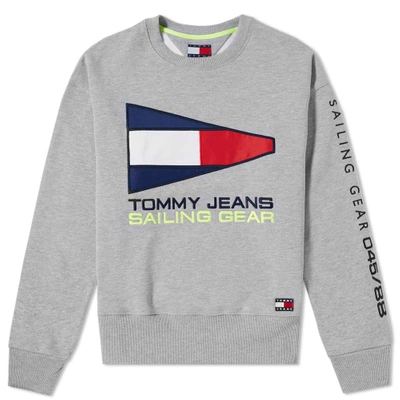 Shop Tommy Jeans 5.0 Women's 90s Sailing Logo Crew Sweat In Grey