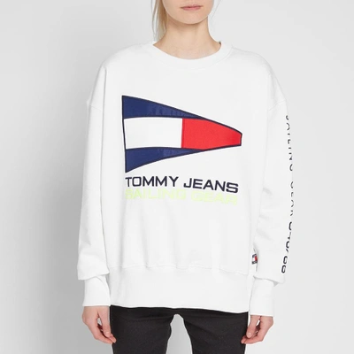 Shop Tommy Jeans 5.0 Women's 90s Sailing Logo Crew Sweat In White