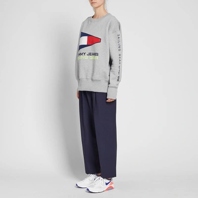 Shop Tommy Jeans 5.0 Women's 90s Sailing Logo Crew Sweat In Grey