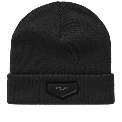 Shop Givenchy Patch Logo Beanie In Black