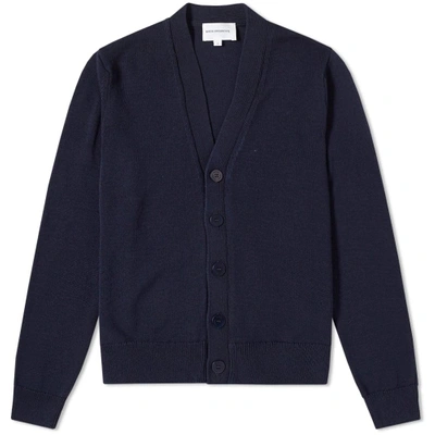 Shop Norse Projects Adam Summer Cotton Cardigan In Blue