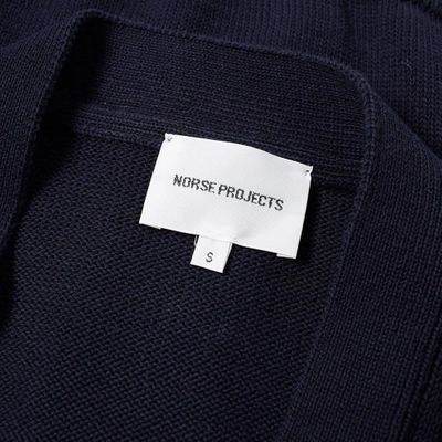Shop Norse Projects Adam Summer Cotton Cardigan In Blue