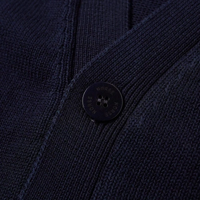 Shop Norse Projects Adam Summer Cotton Cardigan In Blue