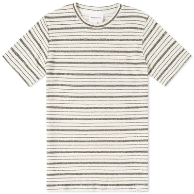 Shop Norse Projects Niels Texture Stripe Tee In Green