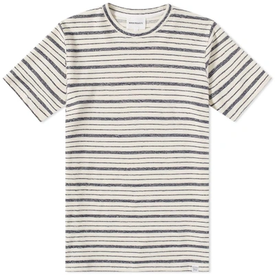 Shop Norse Projects Niels Texture Stripe Tee In Blue