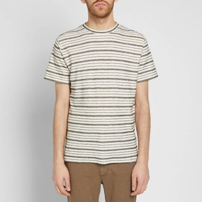 Shop Norse Projects Niels Texture Stripe Tee In Green