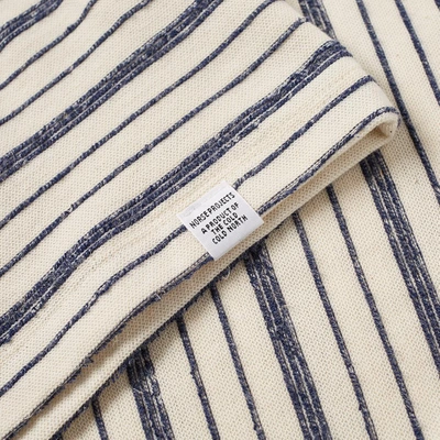 Shop Norse Projects Niels Texture Stripe Tee In Blue