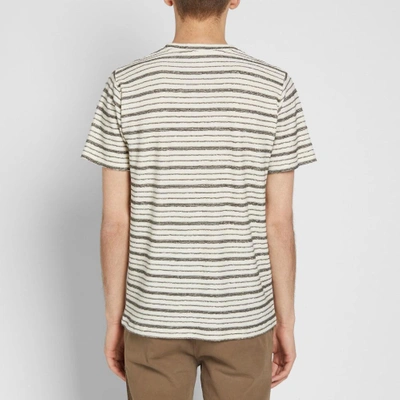 Shop Norse Projects Niels Texture Stripe Tee In Green