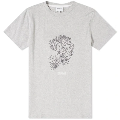 Shop Norse Projects Niels Plant Logo Tee In Grey