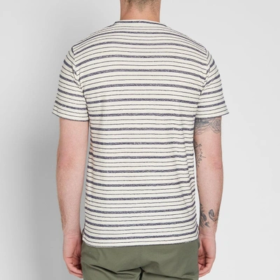 Shop Norse Projects Niels Texture Stripe Tee In Blue