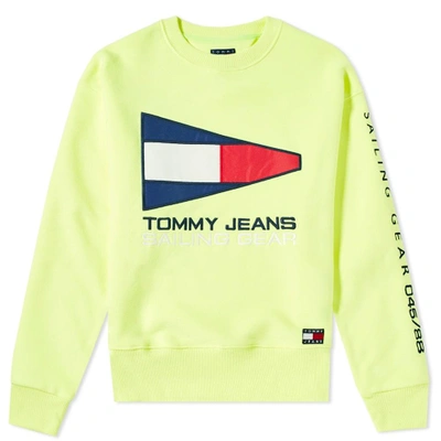 Shop Tommy Jeans 5.0 90s Sailing Logo Neon Sweat In Yellow