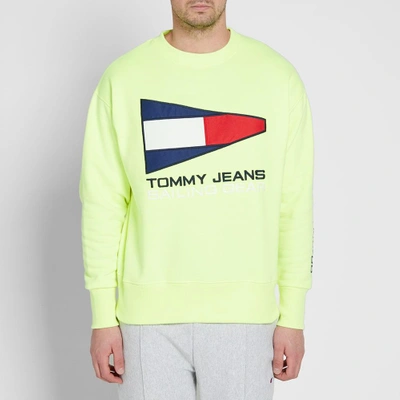 Shop Tommy Jeans 5.0 90s Sailing Logo Neon Sweat In Yellow