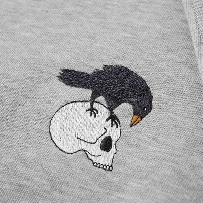 Shop Alexander Mcqueen Embroidered Skull Raven Crew Sweat In Grey