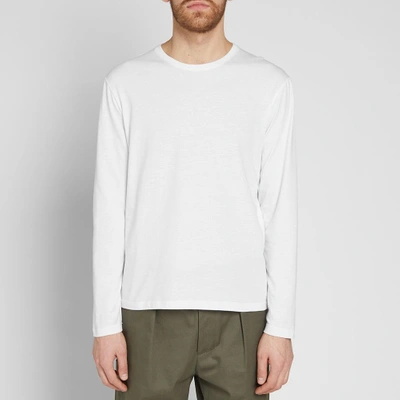 Shop Alexander Mcqueen Long Sleeve Embroidered Logo Tee In White