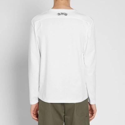 Shop Alexander Mcqueen Long Sleeve Embroidered Logo Tee In White