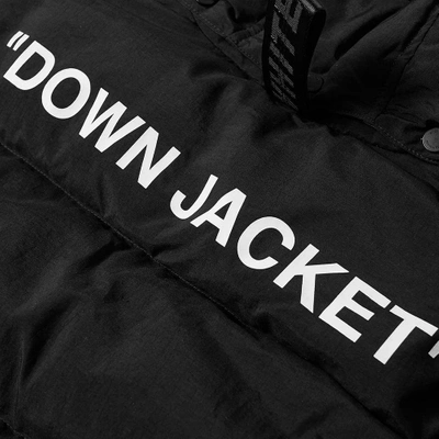 Off white Off White Quote Puffer In Black ModeSens