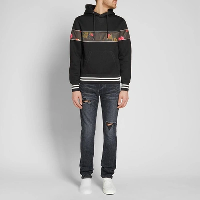 Shop Alexander Mcqueen Floral Band Hoody In Black