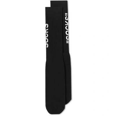 Shop Off-white Quote Sock In Black
