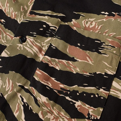 Shop Sophnet . Short Sleeve Tiger Camouflage Shirt In Green