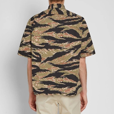 Shop Sophnet . Short Sleeve Tiger Camouflage Shirt In Green