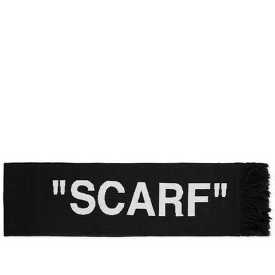 Shop Off-white Quote Scarf In Black
