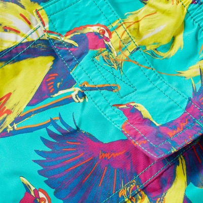 Shop Vilebrequin Moorea Bird Of Paradise Print Swim Short In Blue