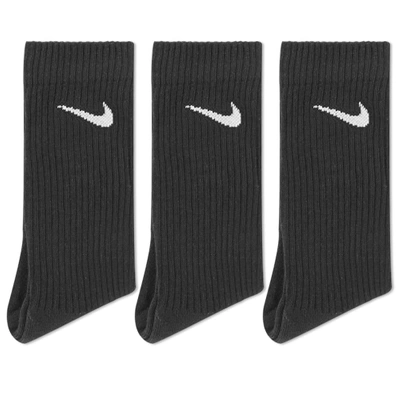 Shop Nike Cotton Cushion Crew Sock - 3 Pack In Black
