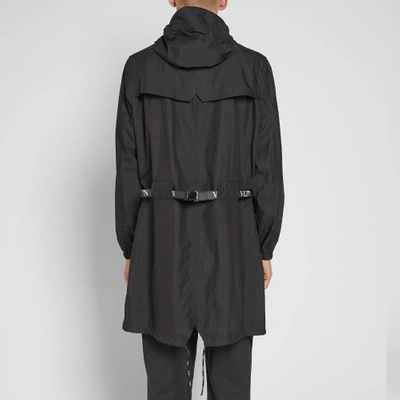 Shop Valentino Vltn Long Ripstop Parka In Black