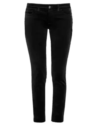 Shop Dolce & Gabbana Velvet Straight-leg Pants In Black