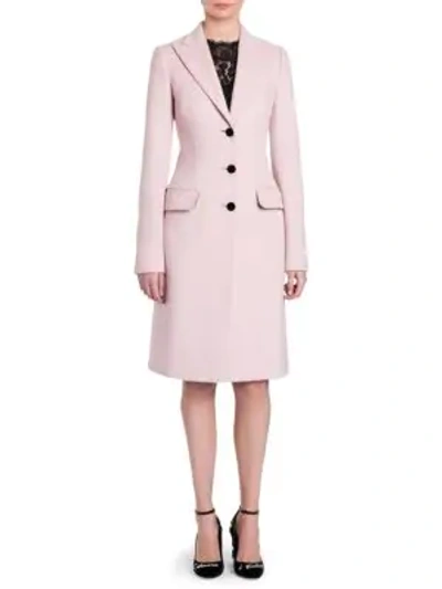 Shop Dolce & Gabbana Wool Coat In Blush Pink