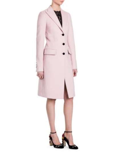 Shop Dolce & Gabbana Wool Coat In Blush Pink