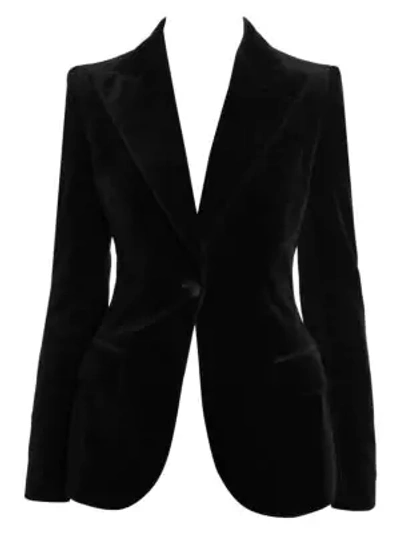 Shop Dolce & Gabbana Velvet Blazer In Black