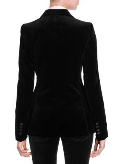 Shop Dolce & Gabbana Velvet Blazer In Black