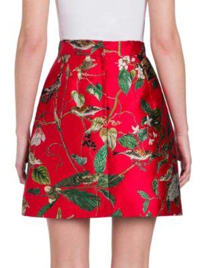 Shop Dolce & Gabbana Jacquard A-line Mini Skirt In Red-green