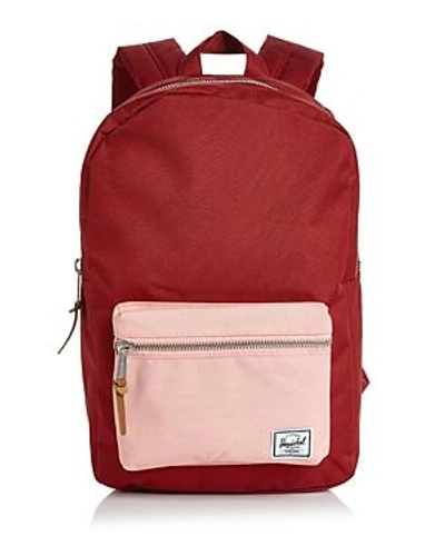 Shop Herschel Supply Co Settlement Mid Volume Backpack In Brick Red/silver